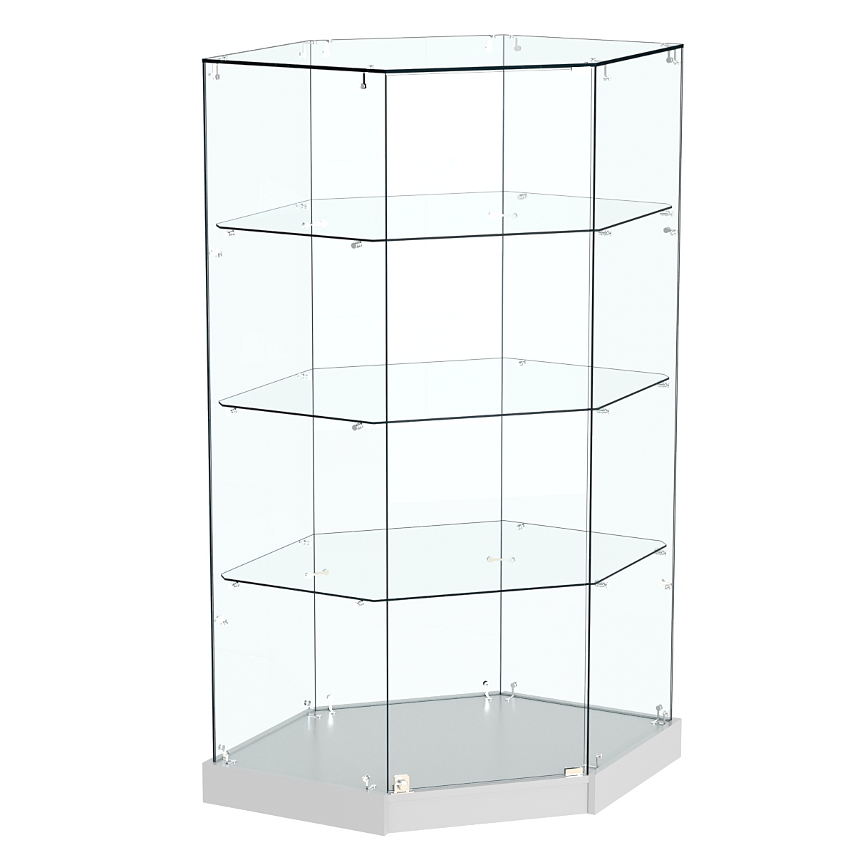 Витрина Хит продаж №13 (угловая шестигранная, закрытая, З/C - стекло) Серый