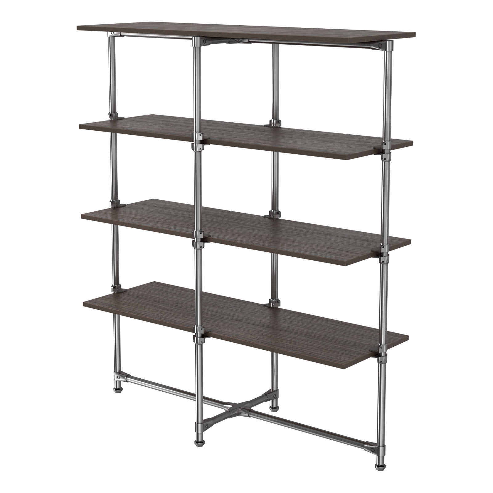 Хромированный стенд Прогресс №1-4 (с полками ДСП 16мм) Дуб Венге