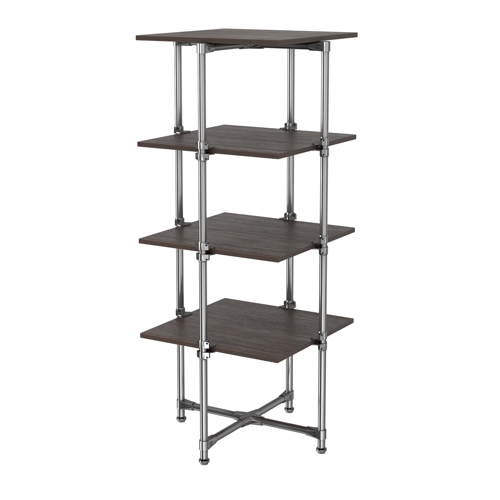 Хромированный стенд Прогресс №2-4 (с полками ДСП 16мм) Дуб Венге