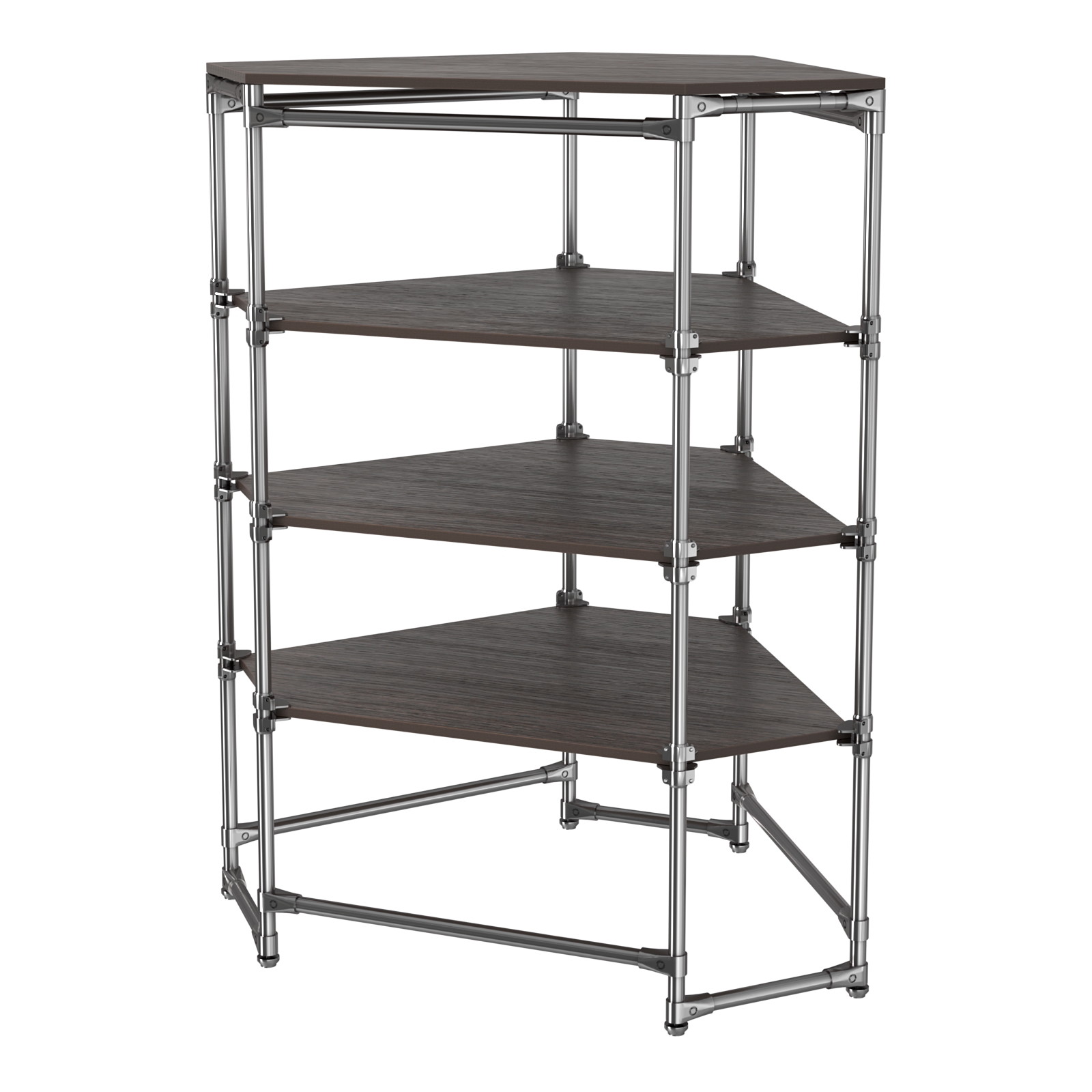 Хромированный стенд Прогресс №3-4 (с полками ДСП 16мм) Дуб Венге