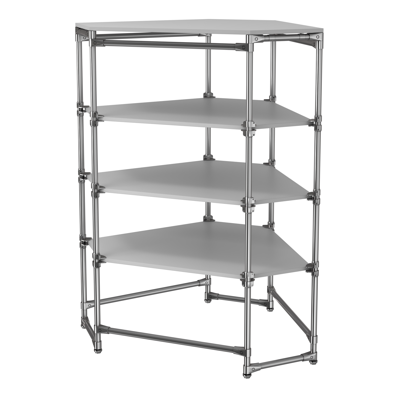 Хромированный стенд Прогресс №3-4 (с полками ДСП 16мм) Серый