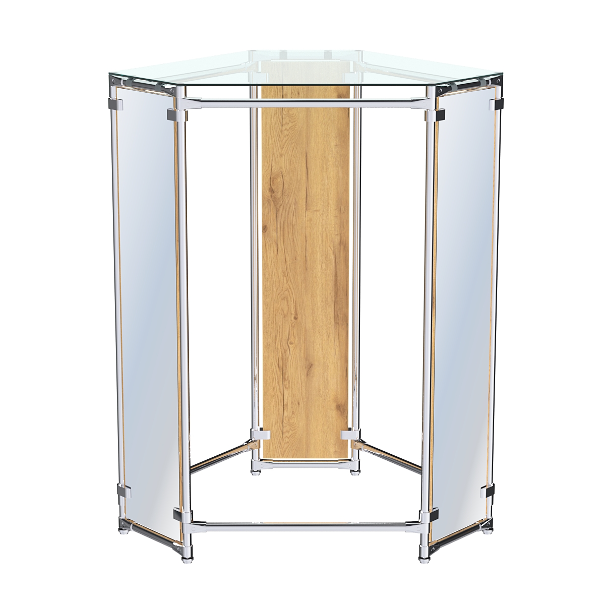 Вешало Прогресс №3-1 шестигранный (с прозрачной полкой стекло 6 мм и зеркалами) Дуб Золотистый