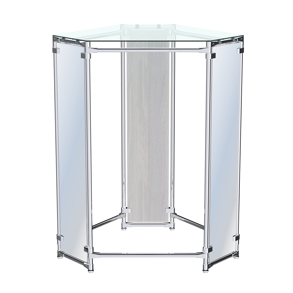 Вешало Прогресс №3-1 шестигранный (с прозрачной полкой стекло 6 мм и зеркалами) Ясень Анкор светлый