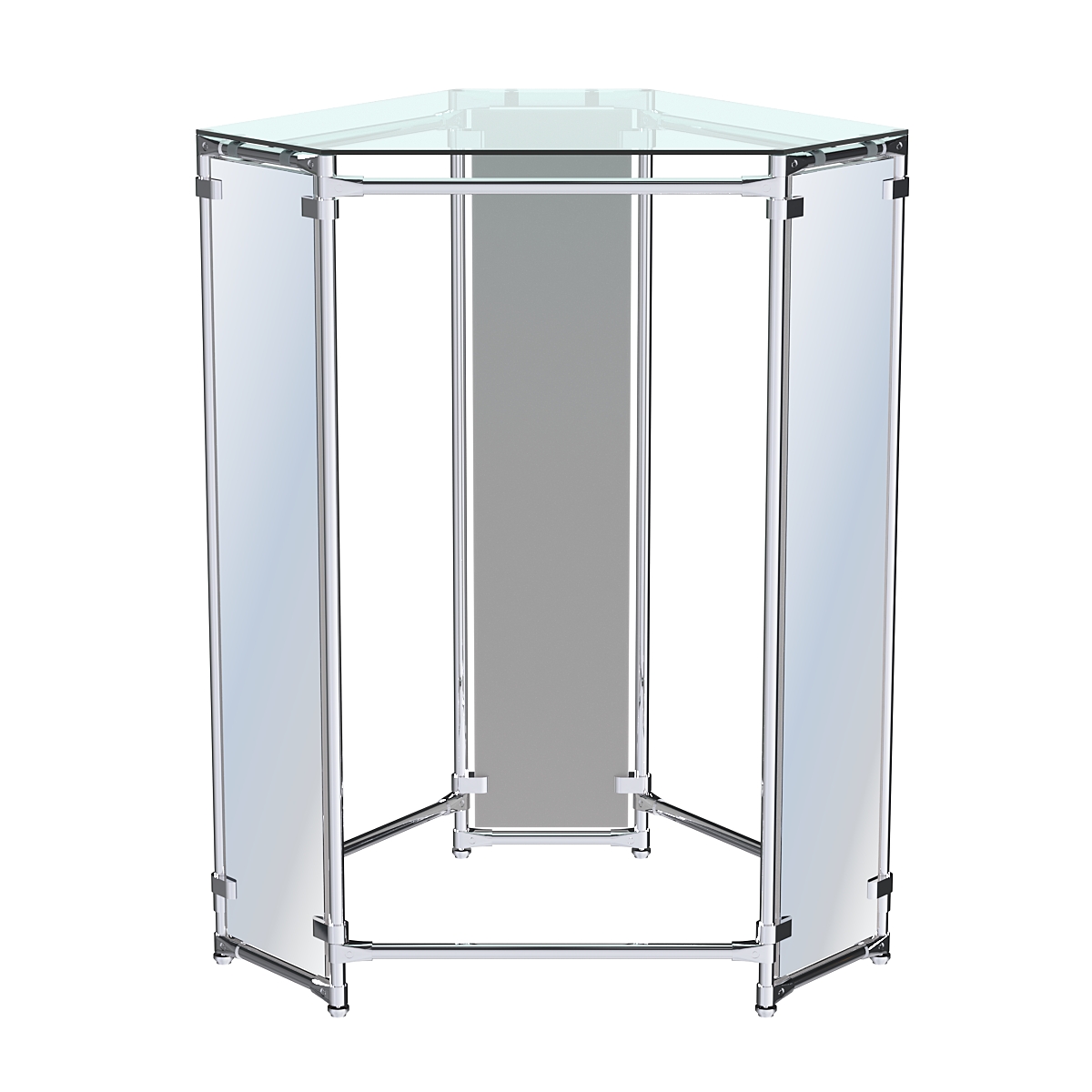 Вешало Прогресс №3-2 островной (с прозрачной полкой стекло 8 мм и зеркалами) Серый