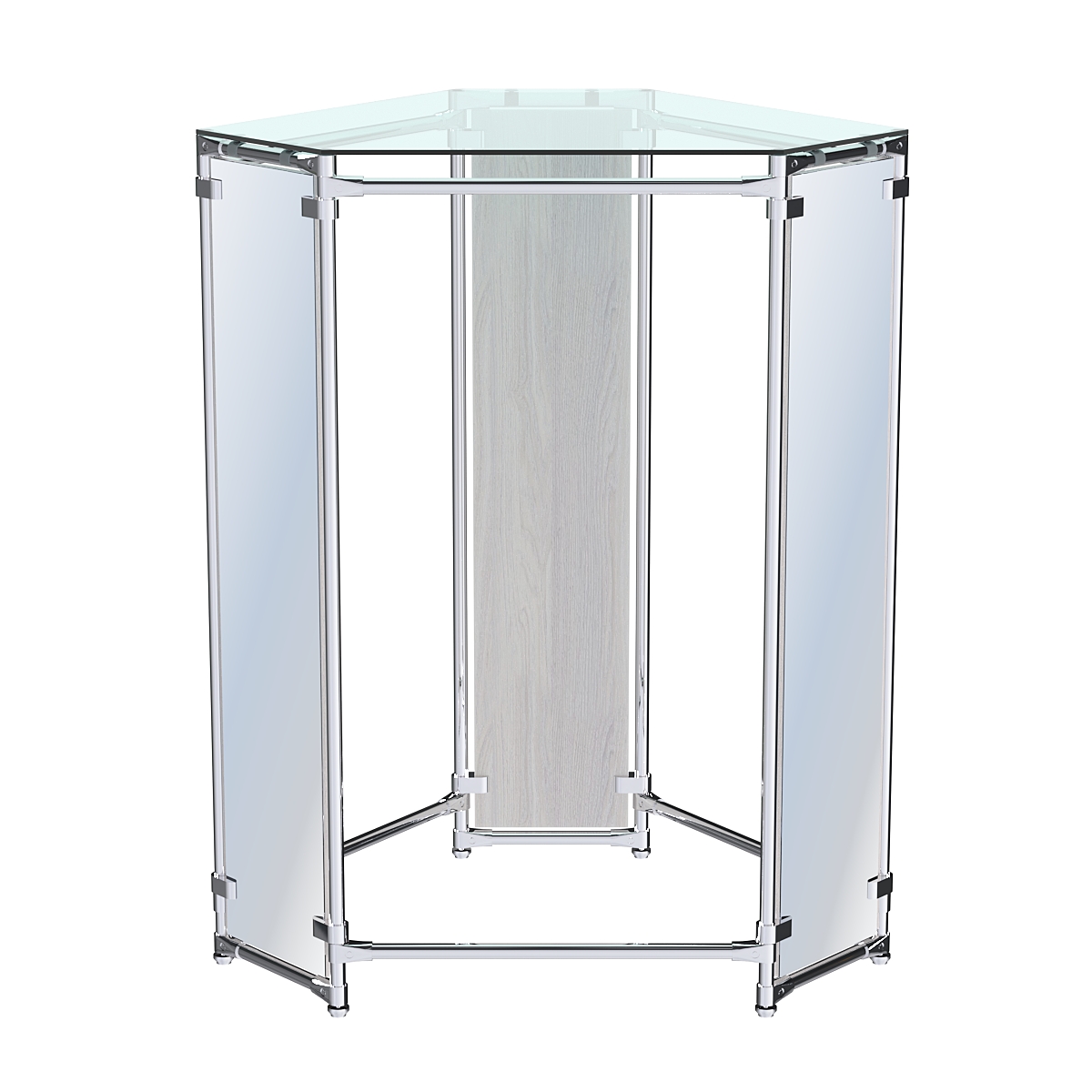 Вешало Прогресс №3-2 островной (с прозрачной полкой стекло 8 мм и зеркалами) Ясень Анкор светлый