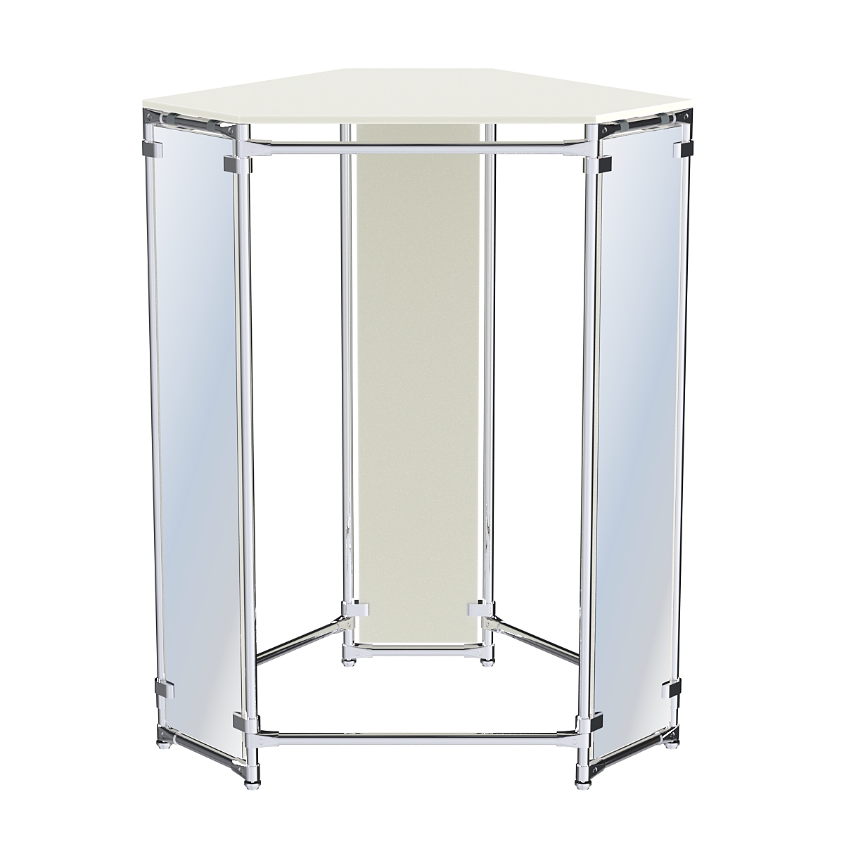 Вешало Прогресс №3-4 демонстрационный (с полкой ДСП 16 мм и зеркалами) Белый