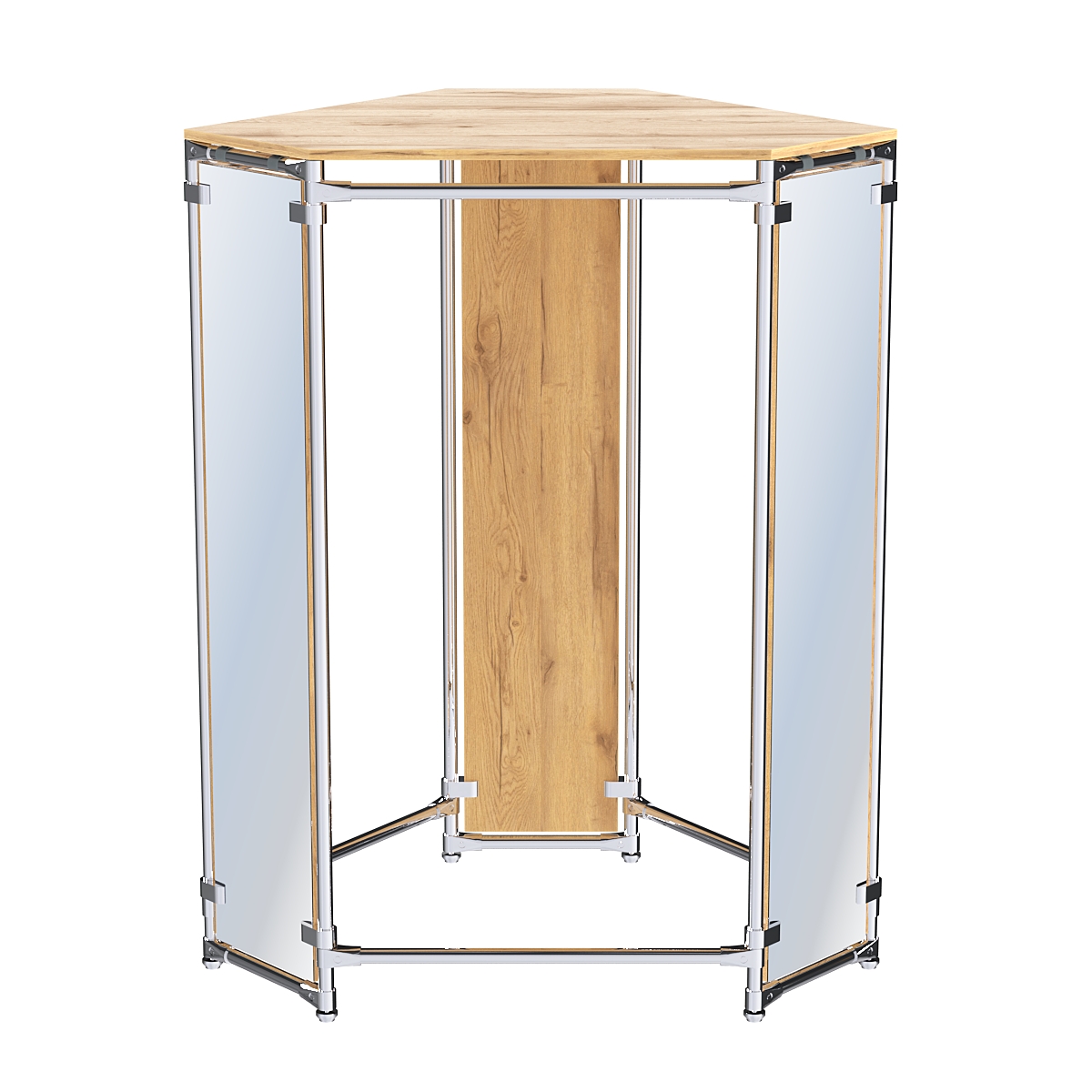 Вешало Прогресс №3-4 демонстрационный (с полкой ДСП 16 мм и зеркалами) Дуб Золотистый