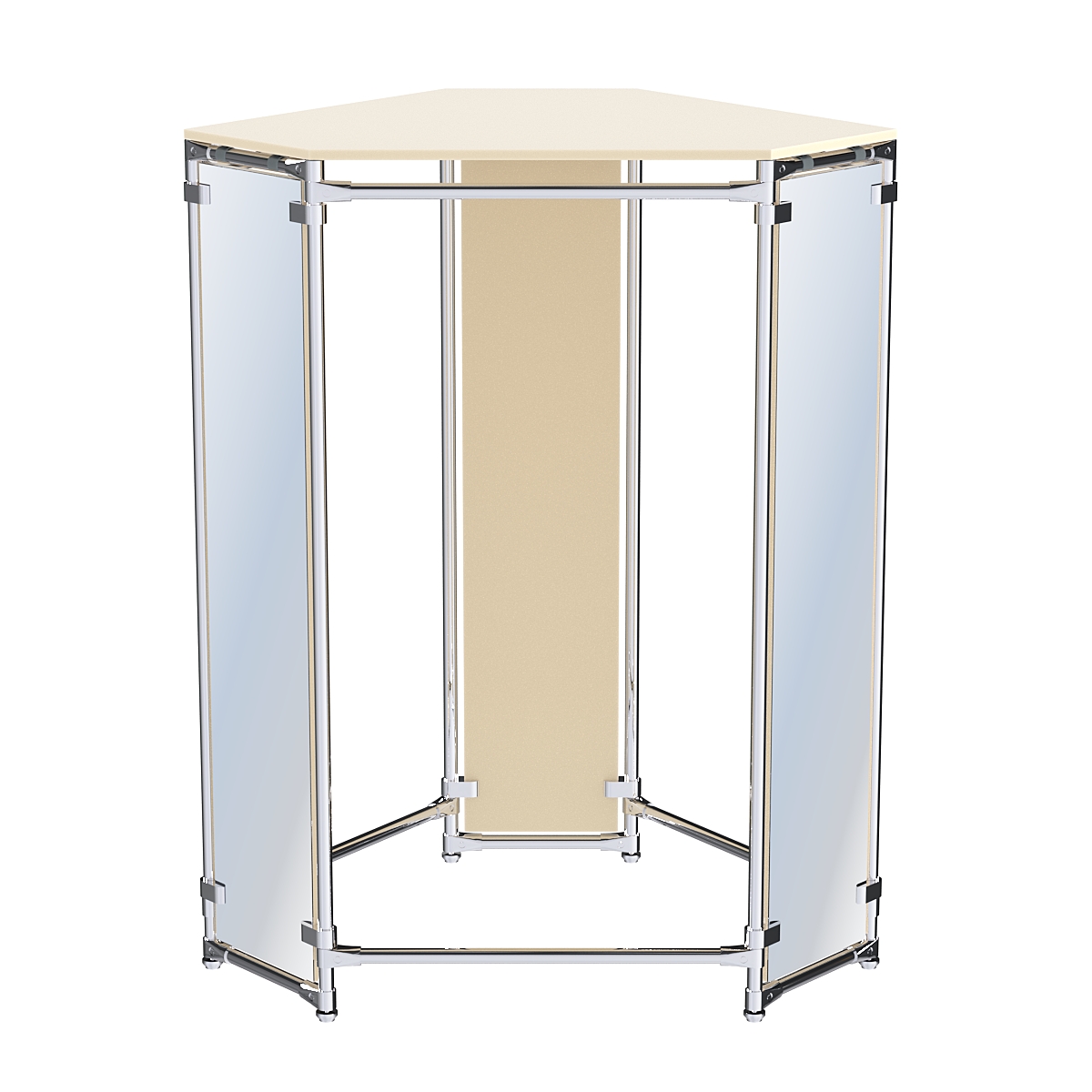 Вешало Прогресс №3-4 демонстрационный (с полкой ДСП 16 мм и зеркалами) Крем Вайс