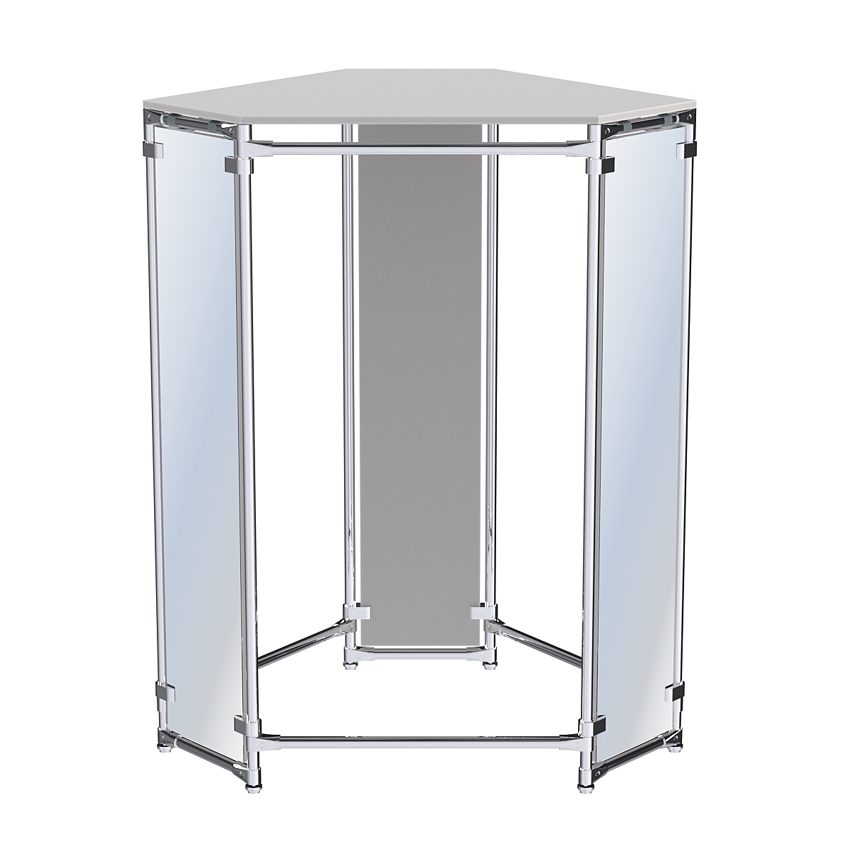 Вешало Прогресс №3-4 демонстрационный (с полкой ДСП 16 мм и зеркалами) Серый