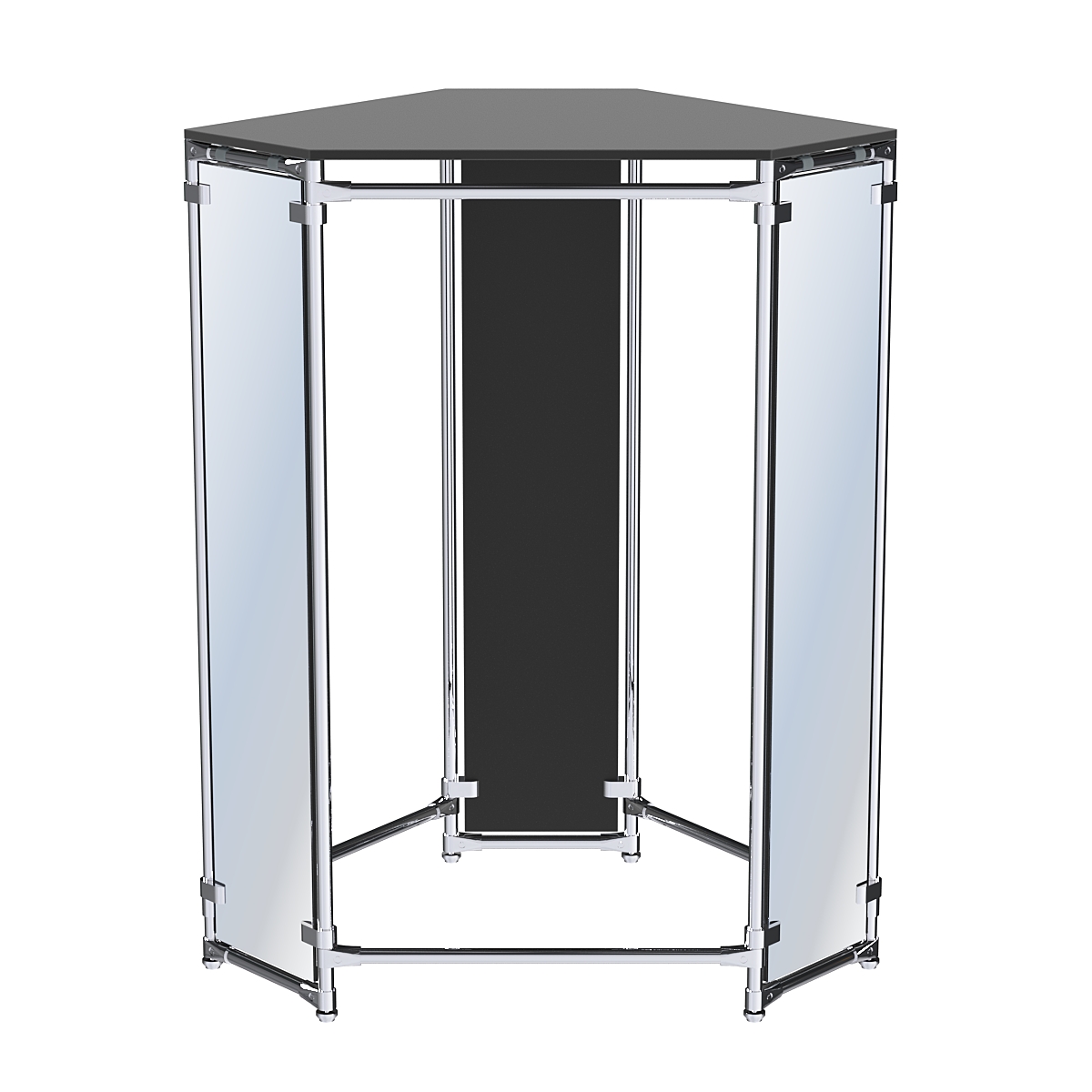 Вешало Прогресс №3-4 демонстрационный (с полкой ДСП 16 мм и зеркалами) Черный