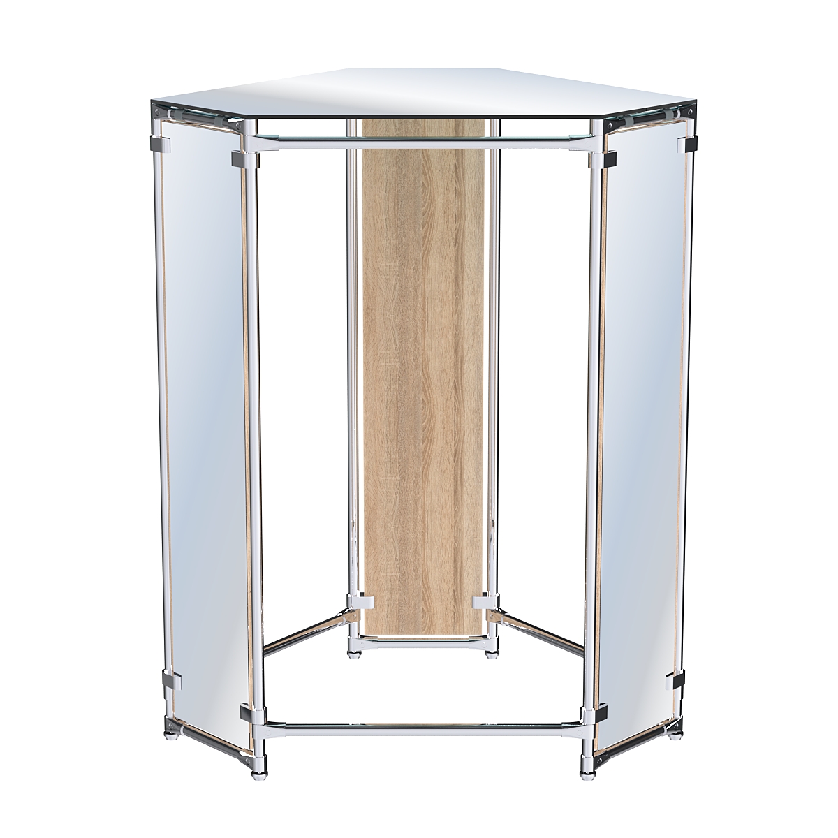 Вешало-стенд Прогресс №3-5 (с зеркальной полкой и зеркалами) Дуб Сонома