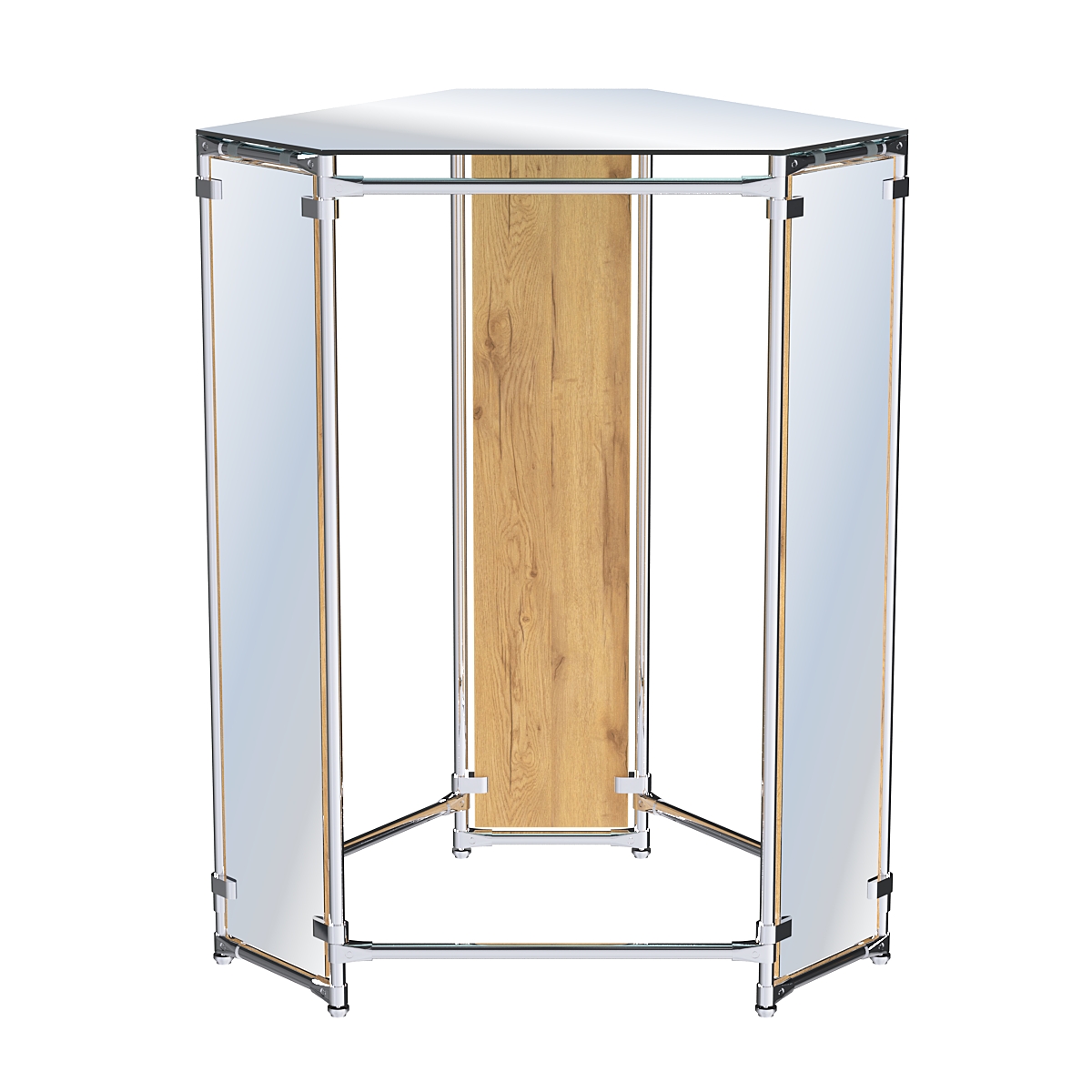 Вешало-стенд Прогресс №3-5 (с зеркальной полкой и зеркалами) Дуб Золотистый