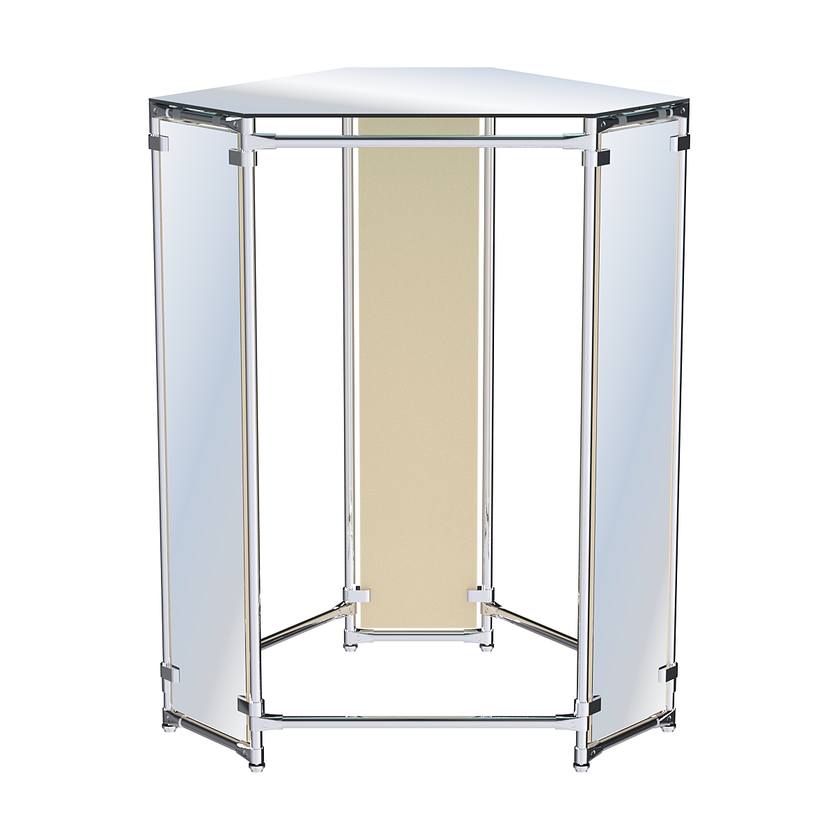 Вешало-стенд Прогресс №3-5 (с зеркальной полкой и зеркалами) Крем Вайс