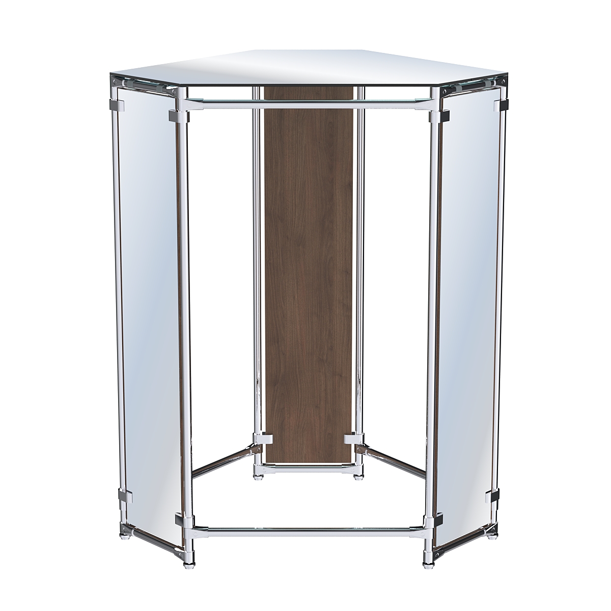 Вешало-стенд Прогресс №3-5 (с зеркальной полкой и зеркалами) Орех