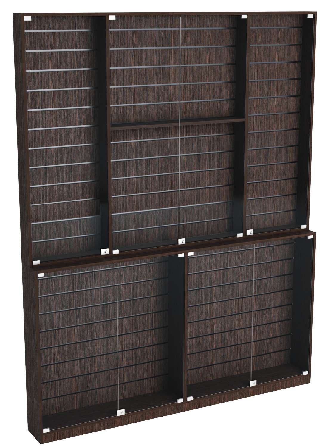 Витрина из ДСП Эконом №9-4 (задняя стенка - экономпанель) Дуб Венге