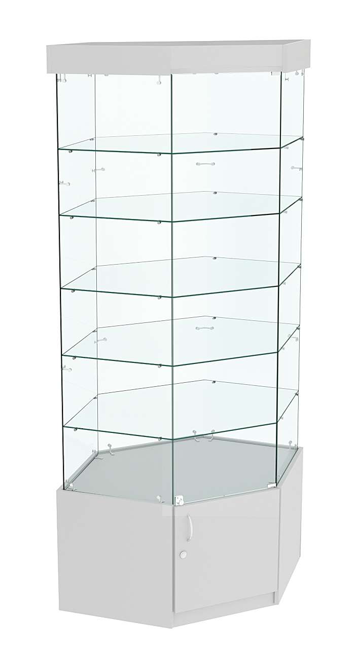 Витрина "Истра" угловая №917, шестигранная, (З.С-стекло) Серый