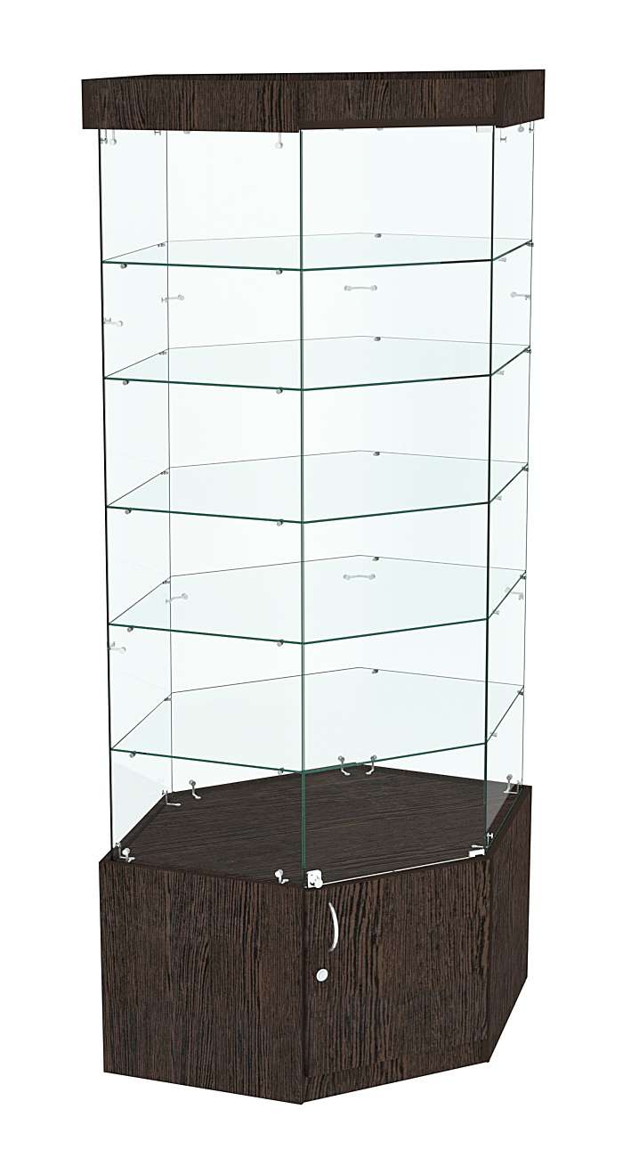 Витрина "Истра" угловая №917, шестигранная, (З.С-стекло) Дуб Венге