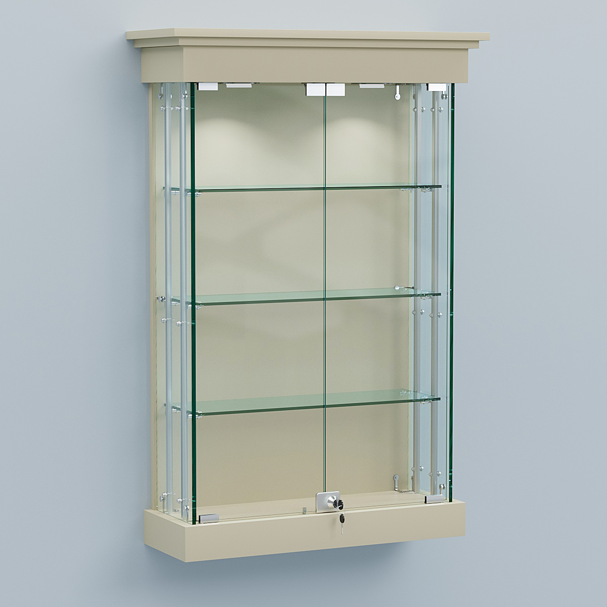 Витрина для музеев "Коллекция" настенная №1-3А-РЕГ Крем Вайс