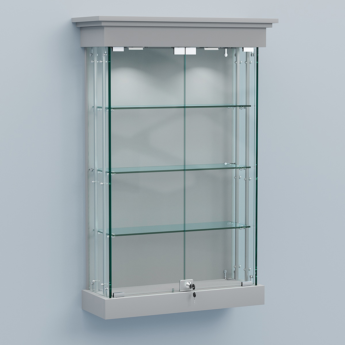 Витрина для музеев "Коллекция" настенная №1-3А-РЕГ Серый