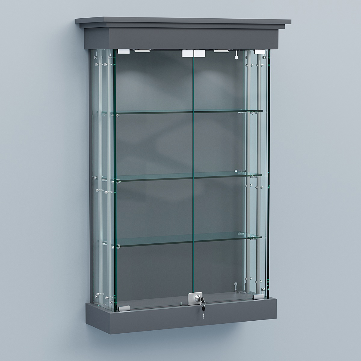 Витрина для музеев "Коллекция" настенная №1-3А-РЕГ Темно-Серый