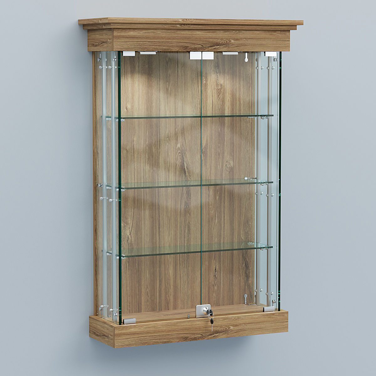 Витрина для музеев "Коллекция" настенная №1-3А-РЕГ Дуб Канзас коричневый