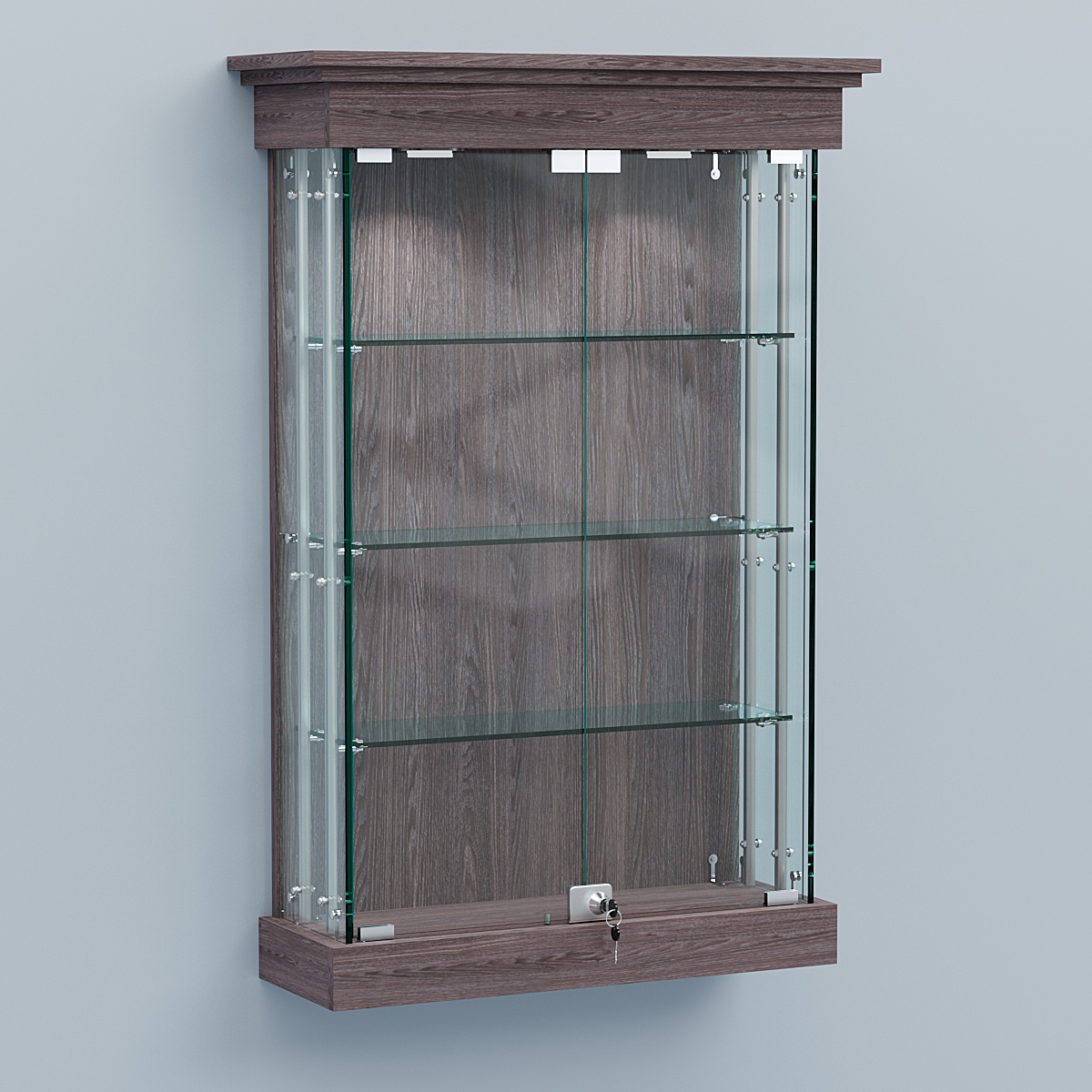 Витрина для музеев "Коллекция" настенная №1-3А-РЕГ Ясень Анкор темный