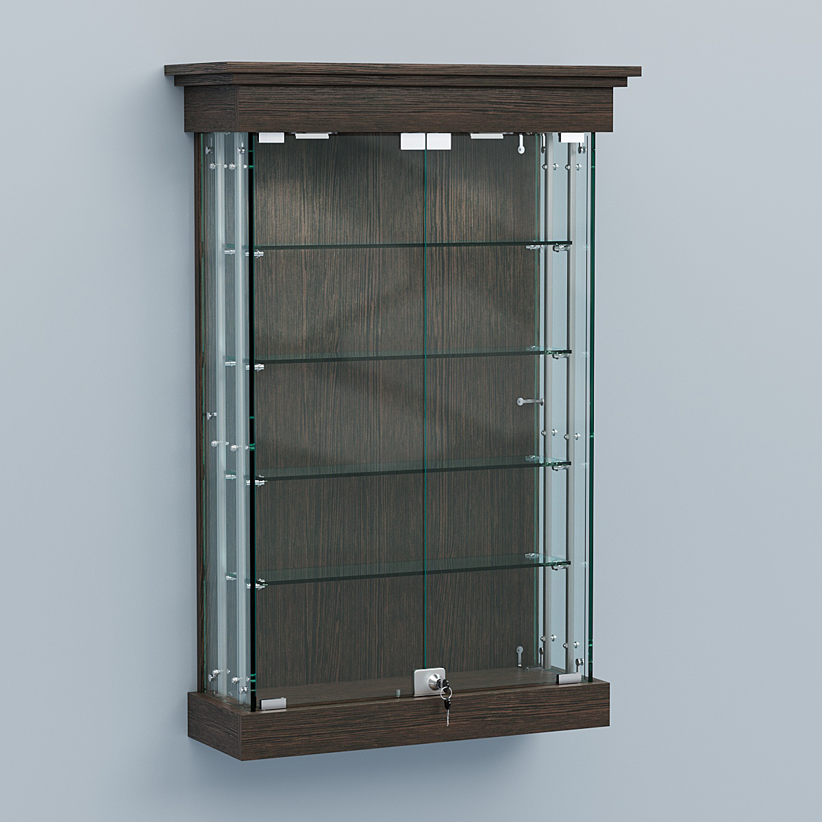 Витрина для музеев "Коллекция" настенная №1-4А-РЕГ Дуб Венге