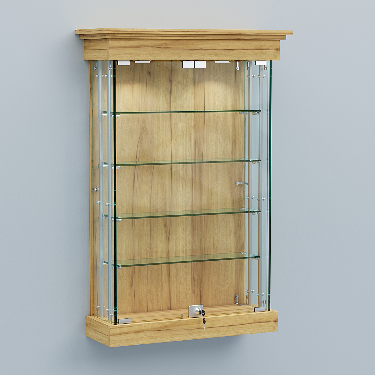 Витрина для музеев "Коллекция" настенная №1-4А-РЕГ Дуб Золотистый