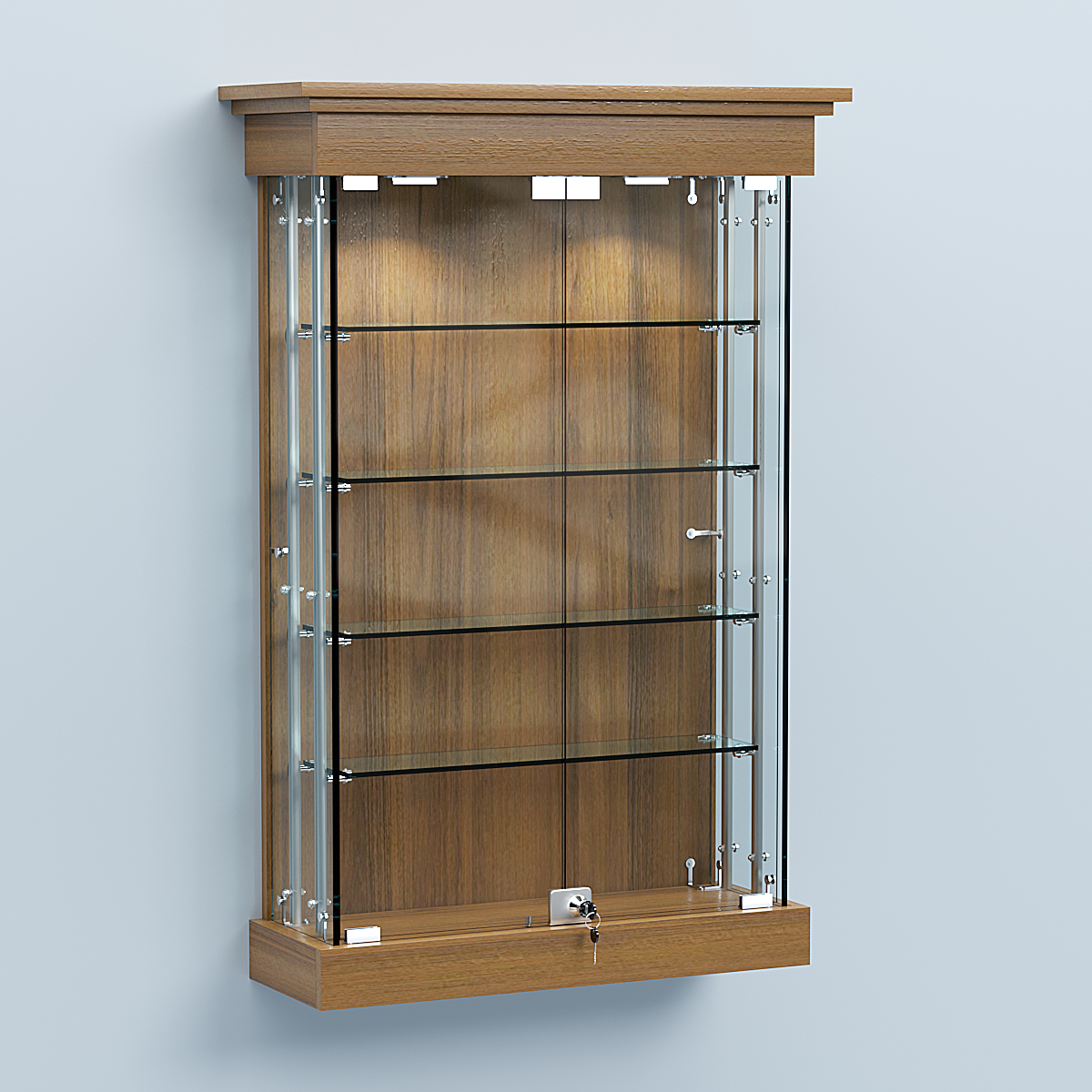 Витрина для музеев "Коллекция" настенная №1-4А-РЕГ Орех