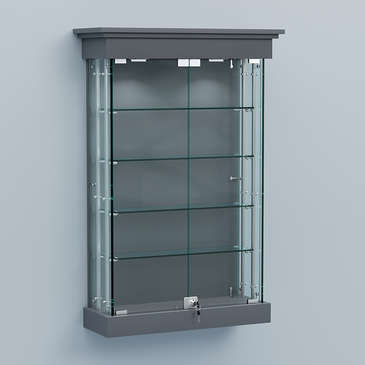 Витрина для музеев "Коллекция" настенная №1-4А-РЕГ Темно-Серый