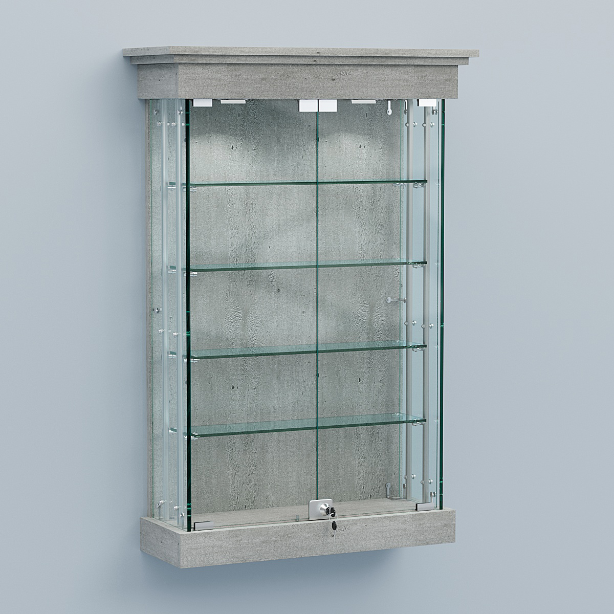 Витрина для музеев "Коллекция" настенная №1-4А-РЕГ Метрополитан Грей
