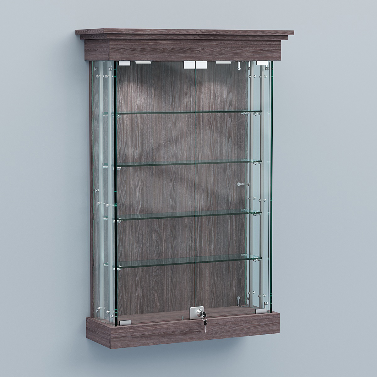 Витрина для музеев "Коллекция" настенная №1-4А-РЕГ Ясень Анкор темный