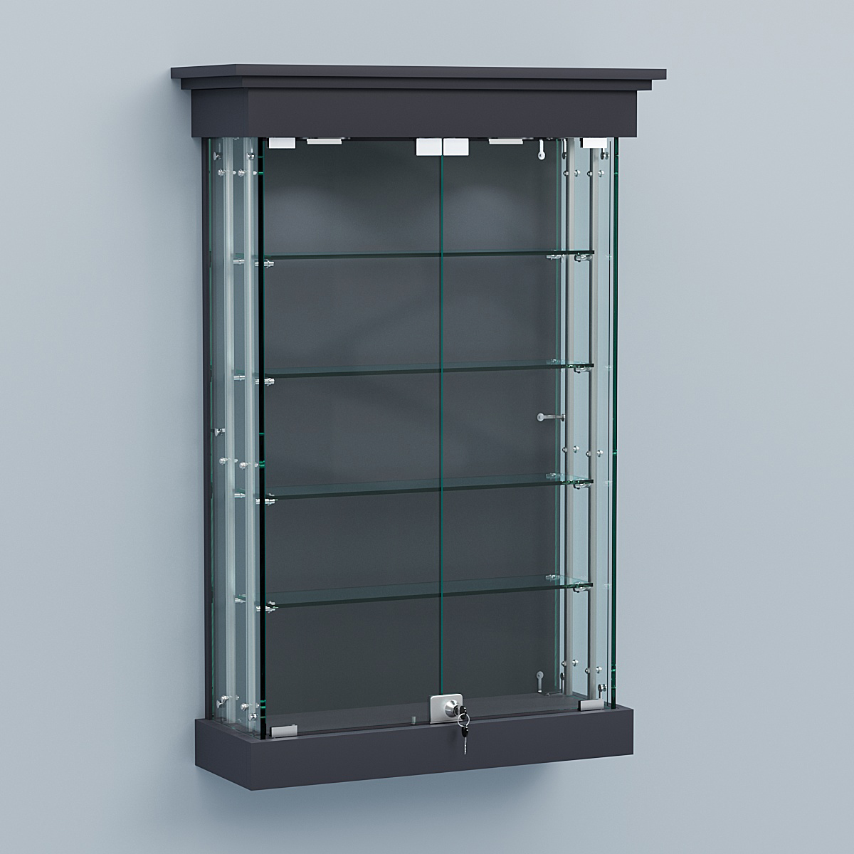 Витрина для музеев "Коллекция" настенная №1-4А-РЕГ Антрацит