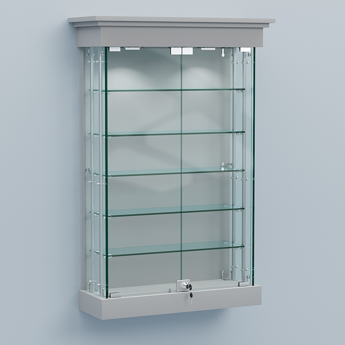 Витрина для музеев "Коллекция" настенная №1-5А-РЕГ Серый