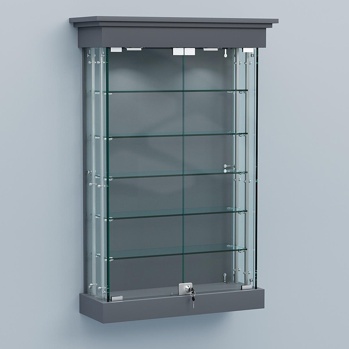 Витрина для музеев "Коллекция" настенная №1-5А-РЕГ Темно-Серый