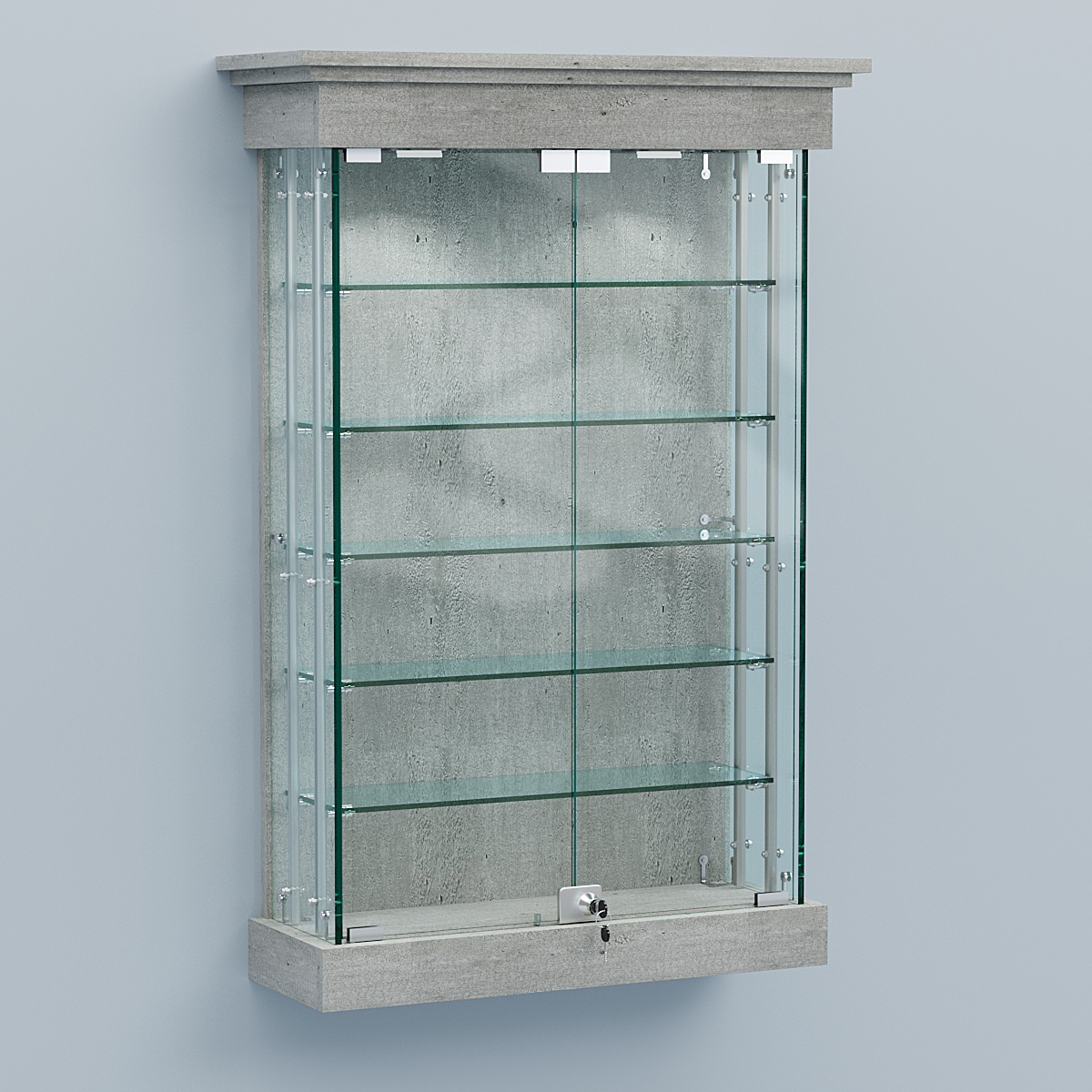 Витрина для музеев "Коллекция" настенная №1-5А-РЕГ Метрополитан Грей