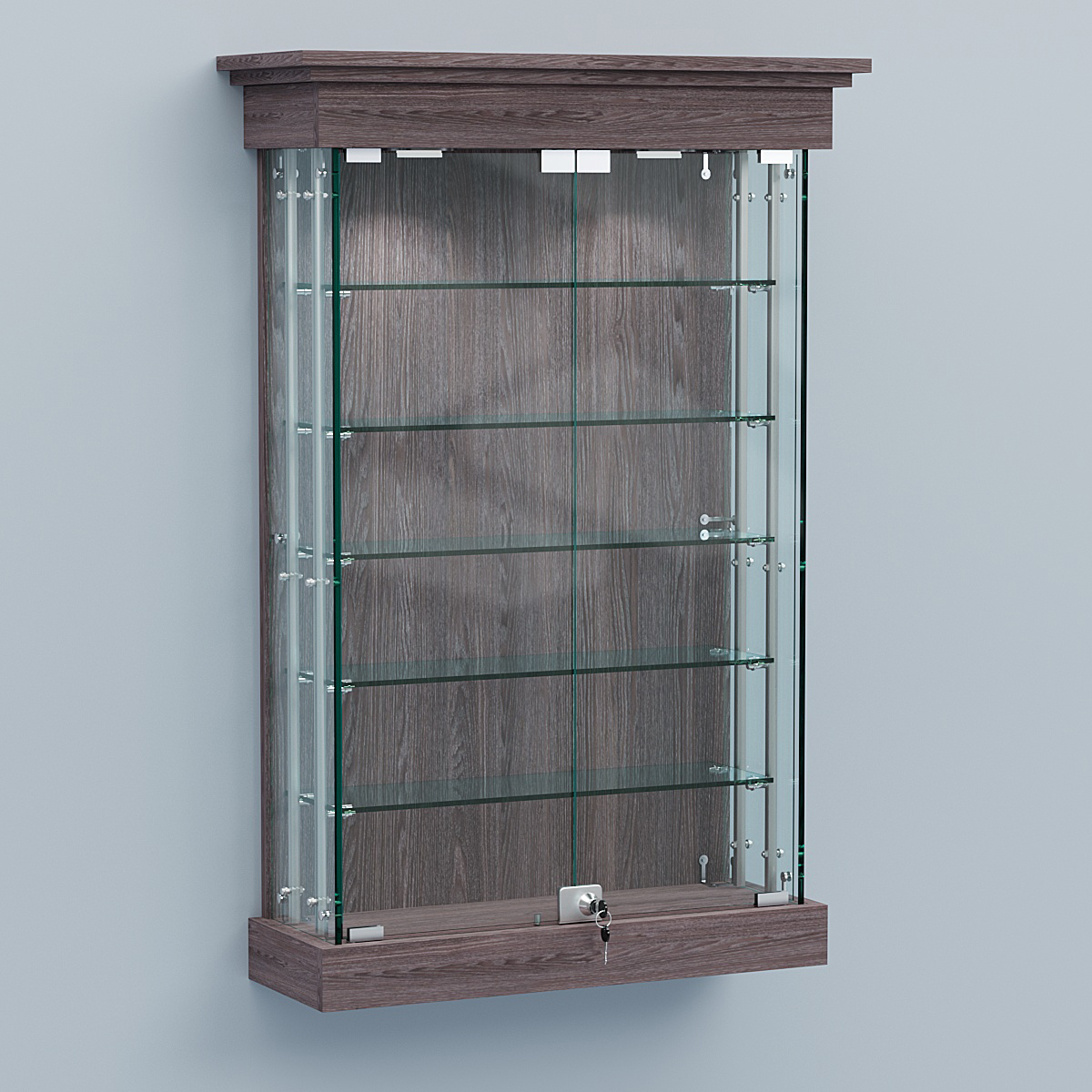 Витрина для музеев "Коллекция" настенная №1-5А-РЕГ Ясень Анкор темный