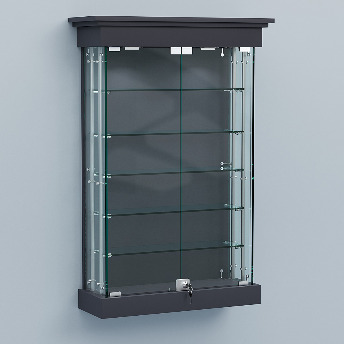Витрина для музеев "Коллекция" настенная №1-5А-РЕГ Антрацит