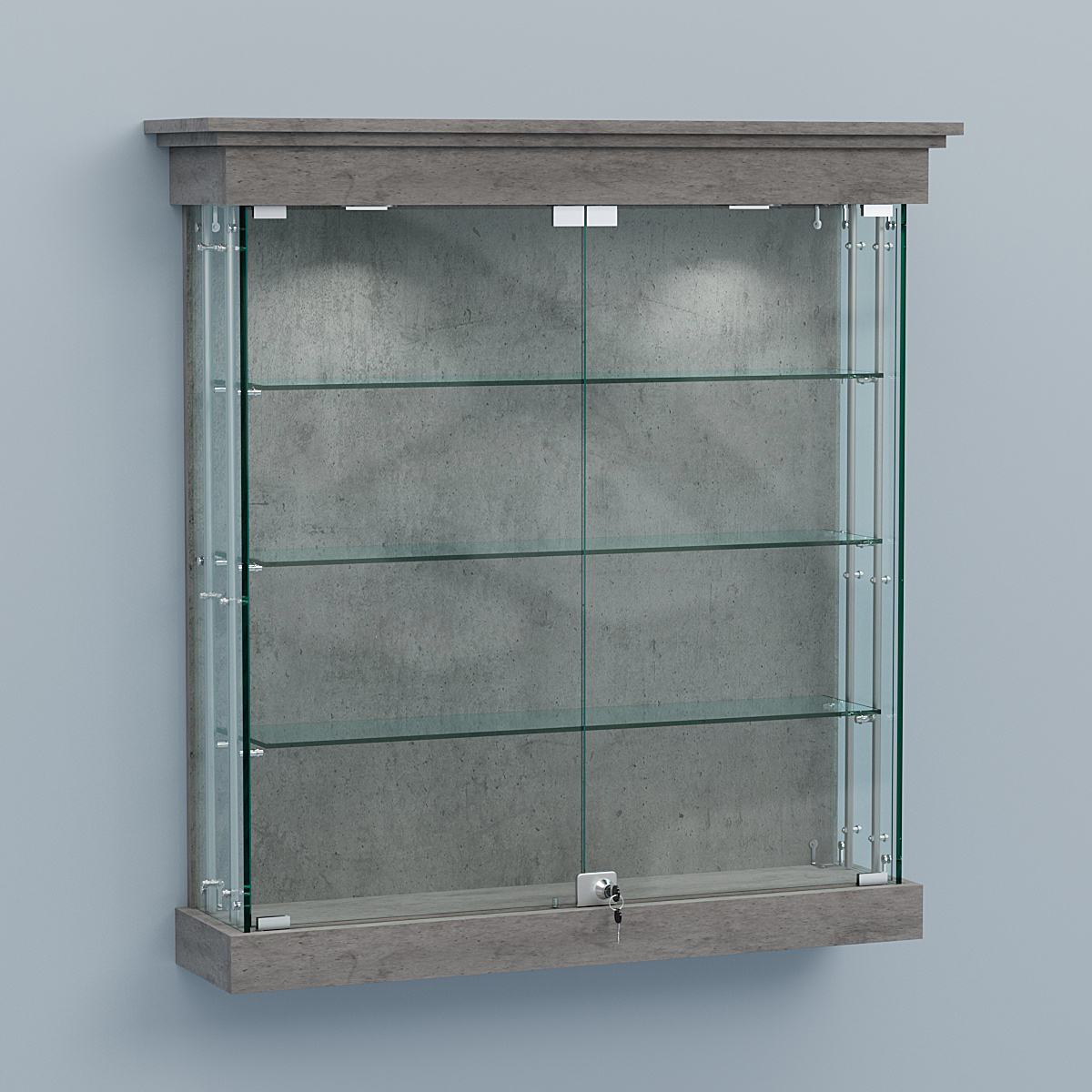 Витрина для музеев "Коллекция" настенная №2-3А-РЕГ Бетон Чикаго светло-серый F186 ST9