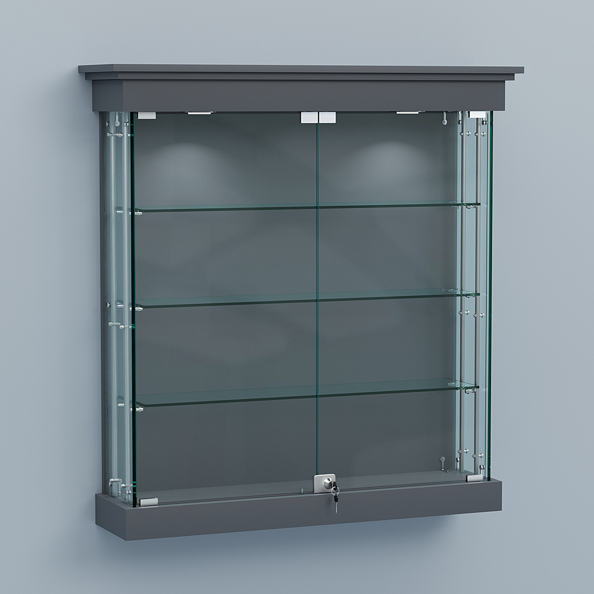 Витрина для музеев "Коллекция" настенная №2-3А-РЕГ Темно-Серый