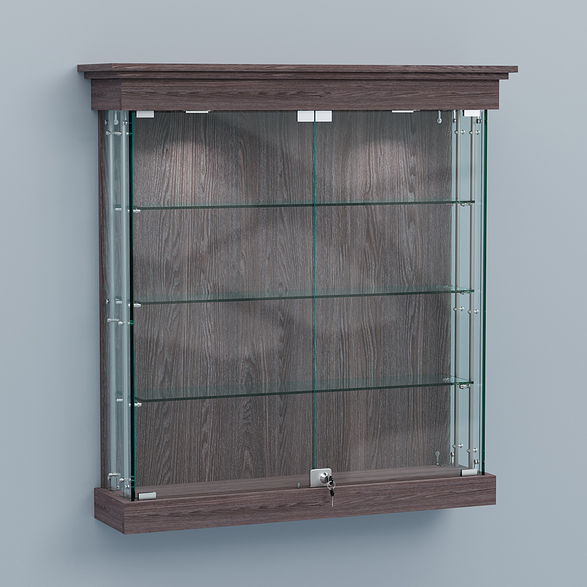 Витрина для музеев "Коллекция" настенная №2-3А-РЕГ Ясень Анкор темный