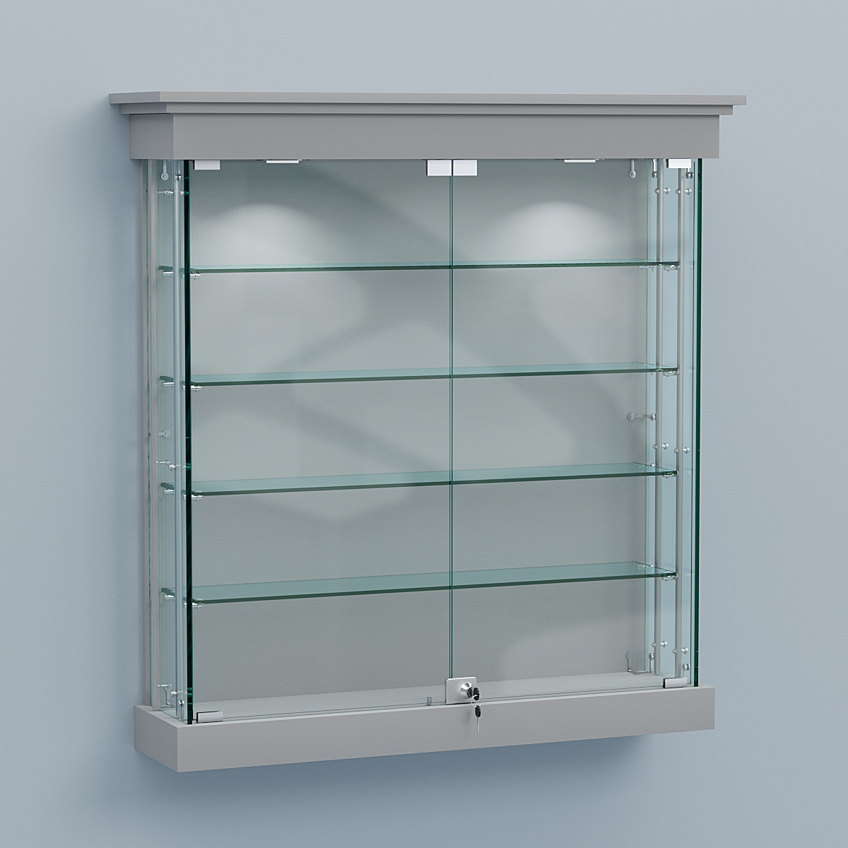 Витрина для музеев "Коллекция" настенная №2-4А-РЕГ Серый