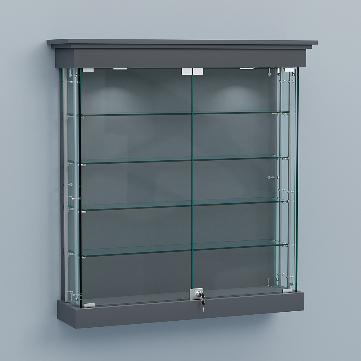 Витрина для музеев "Коллекция" настенная №2-4А-РЕГ Темно-Серый
