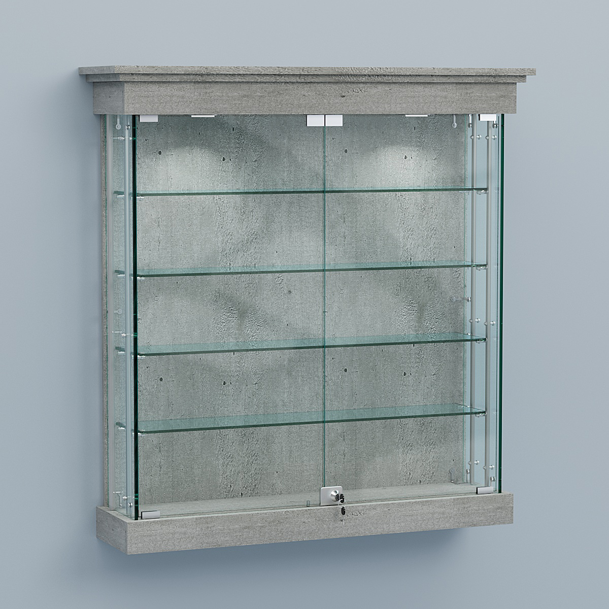 Витрина для музеев "Коллекция" настенная №2-4А-РЕГ Метрополитан Грей