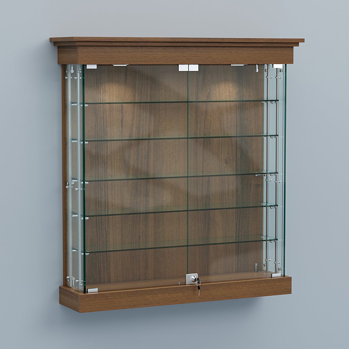 Витрина для музеев "Коллекция" настенная №2-5А-РЕГ Орех