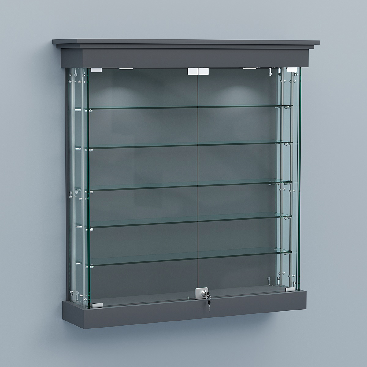 Витрина для музеев "Коллекция" настенная №2-5А-РЕГ Темно-Серый