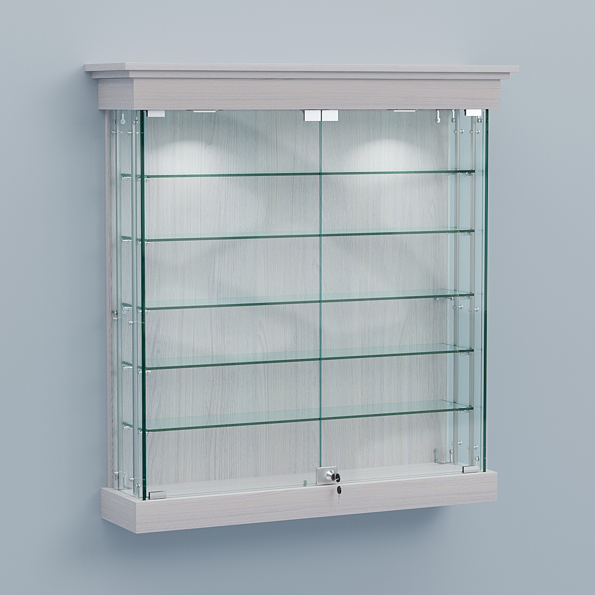 Витрина для музеев "Коллекция" настенная №2-5А-РЕГ Ясень Анкор светлый