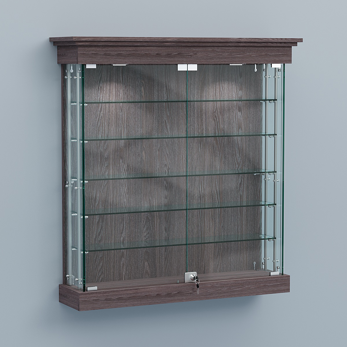 Витрина для музеев "Коллекция" настенная №2-5А-РЕГ Ясень Анкор темный