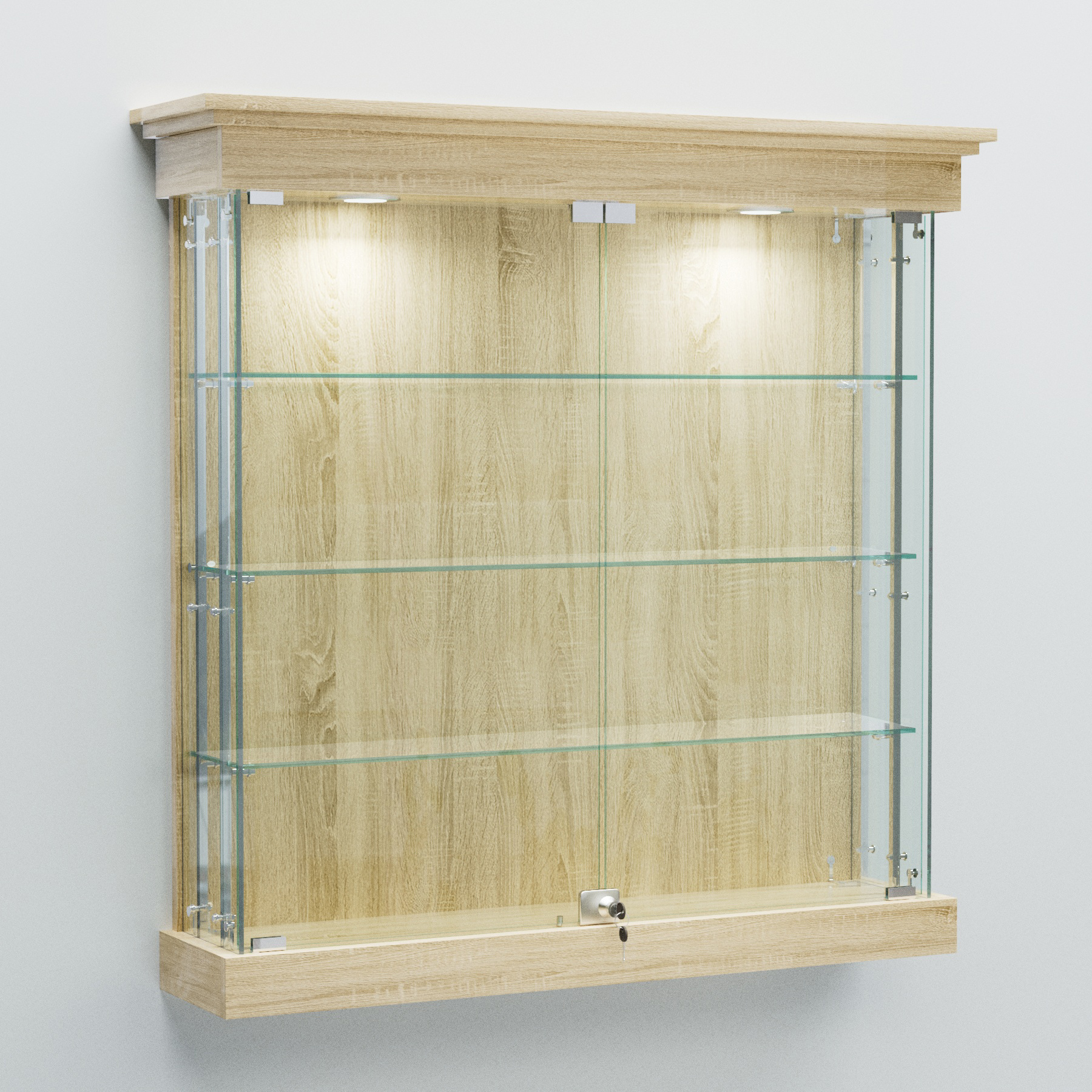 Витрина для музеев "Коллекция" настенная №2-5А-РЕГ Дуб Сонома