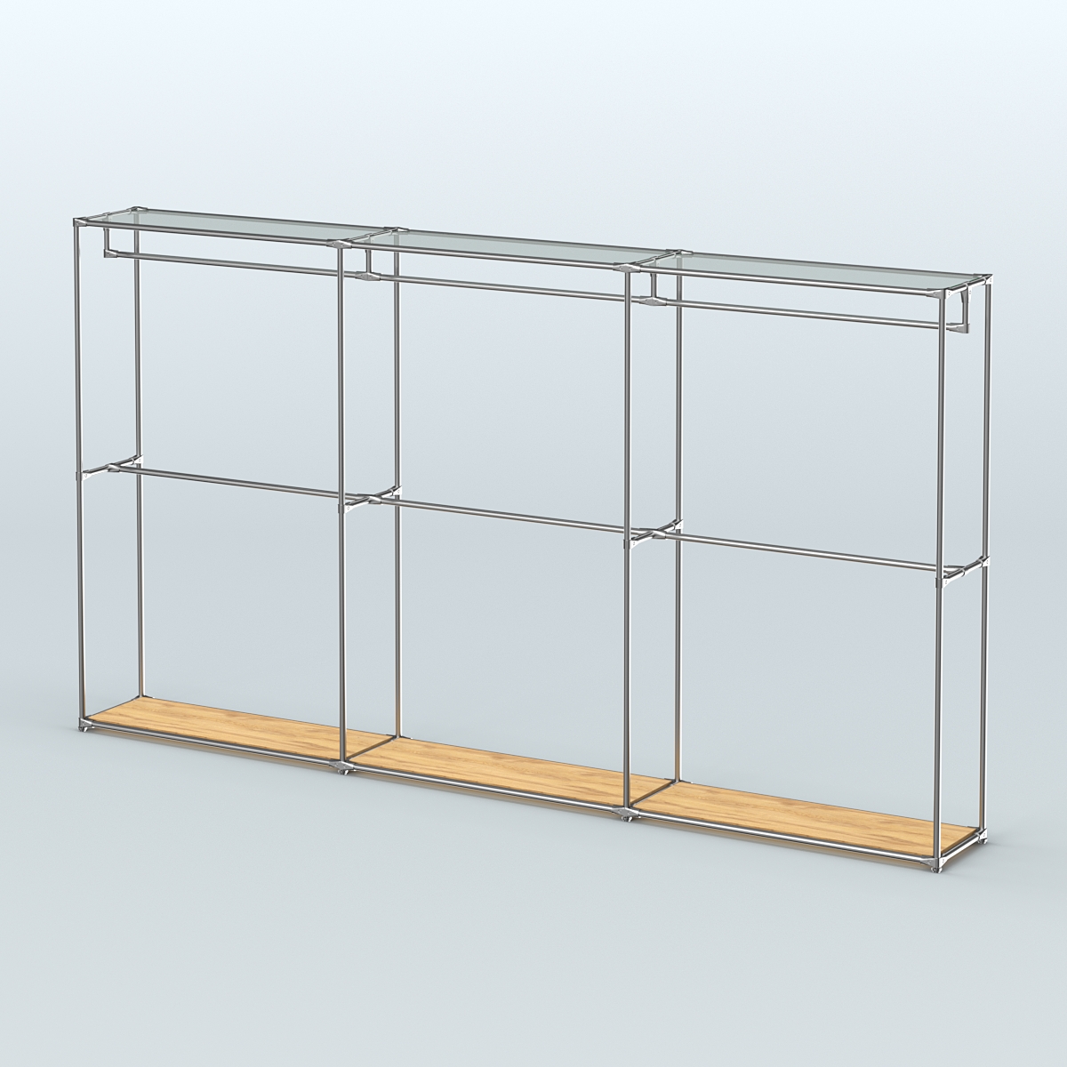 Торговая система ХРОМ без ДСП 3600 мм с поручнями №1 Дуб Золотистый